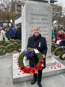 President Deborah Sova at the Cenotaph 2023